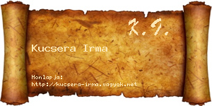 Kucsera Irma névjegykártya