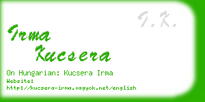 irma kucsera business card